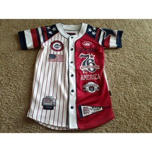 Heritage America 1776-1777 Embroidered Baseball Jersey America Medium Adult